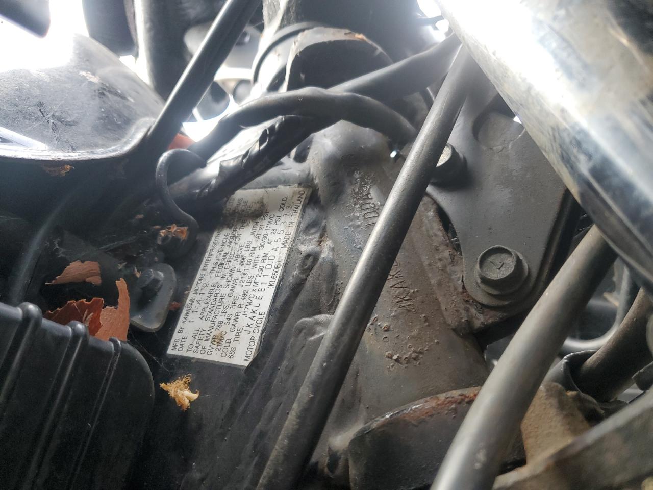 2013 Kawasaki Kl650 E VIN: JKAKLEE11DDA55373 Lot: 90740565