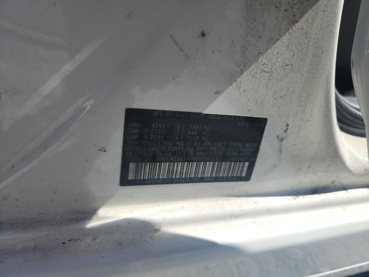 2017 Subaru Impreza Premium VIN: 4S3GTAB60H3703282 Lot: 81902845