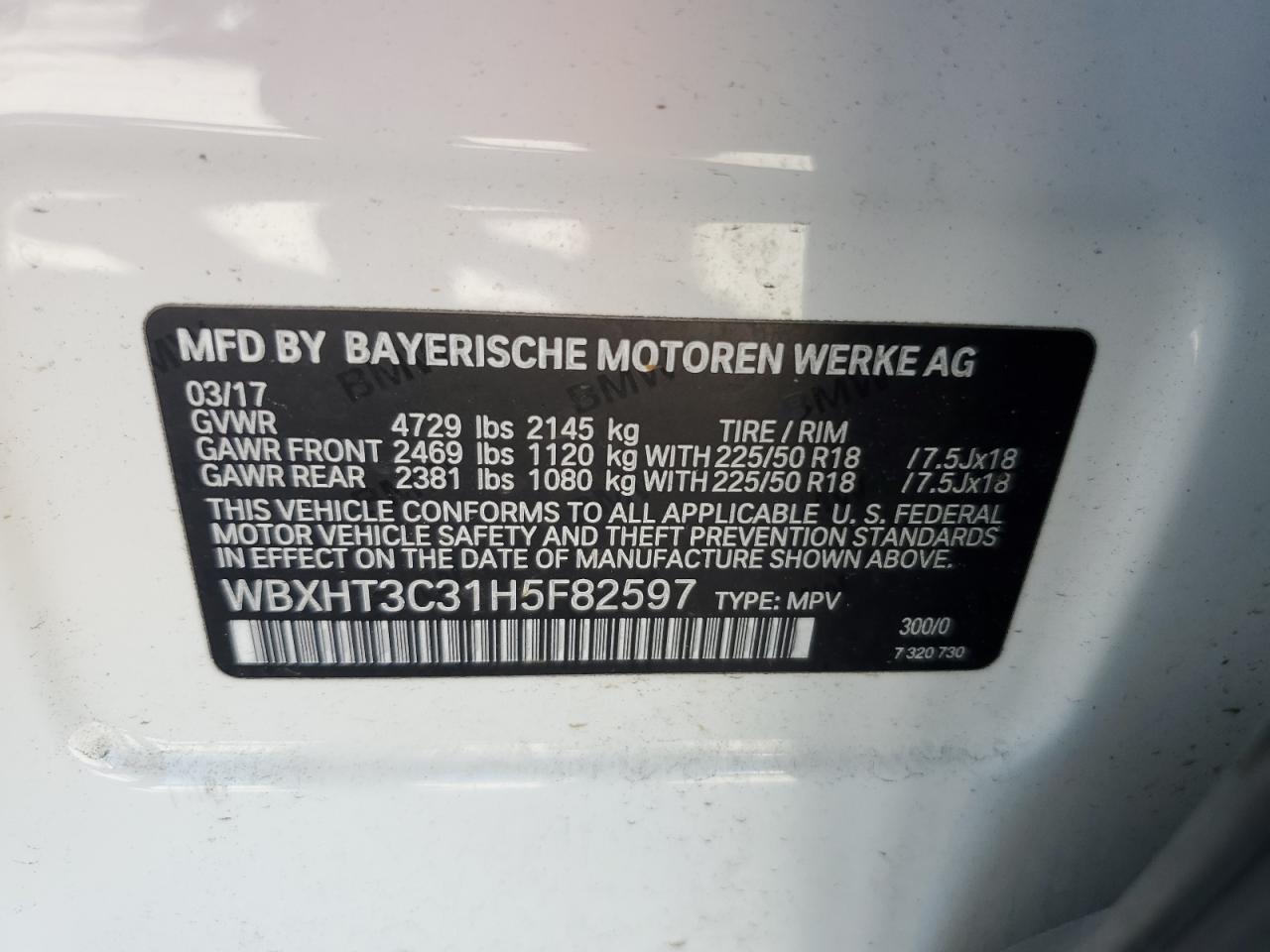 2017 BMW X1 xDrive28I VIN: WBXHT3C31H5F82597 Lot: 82408145