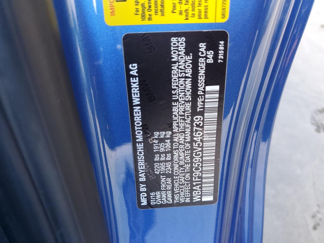 2016 BMW 228 I Sulev VIN: WBA1F9C59GV546739 Lot: 84244835