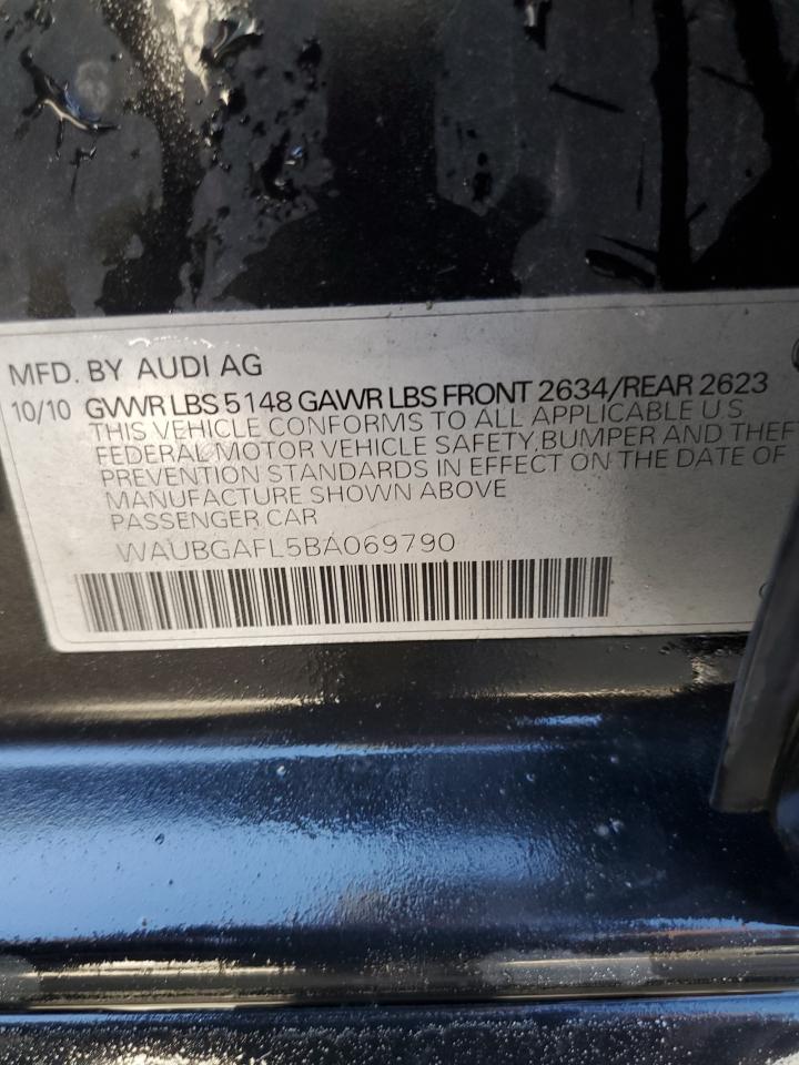 2011 Audi S4 Premium Plus VIN: WAUBGAFL5BA069790 Lot: 89561205