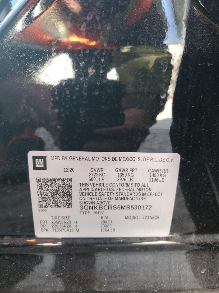 2021 Chevrolet Blazer 2Lt VIN: 3GNKBCRS5MS530172 Lot: 90484045