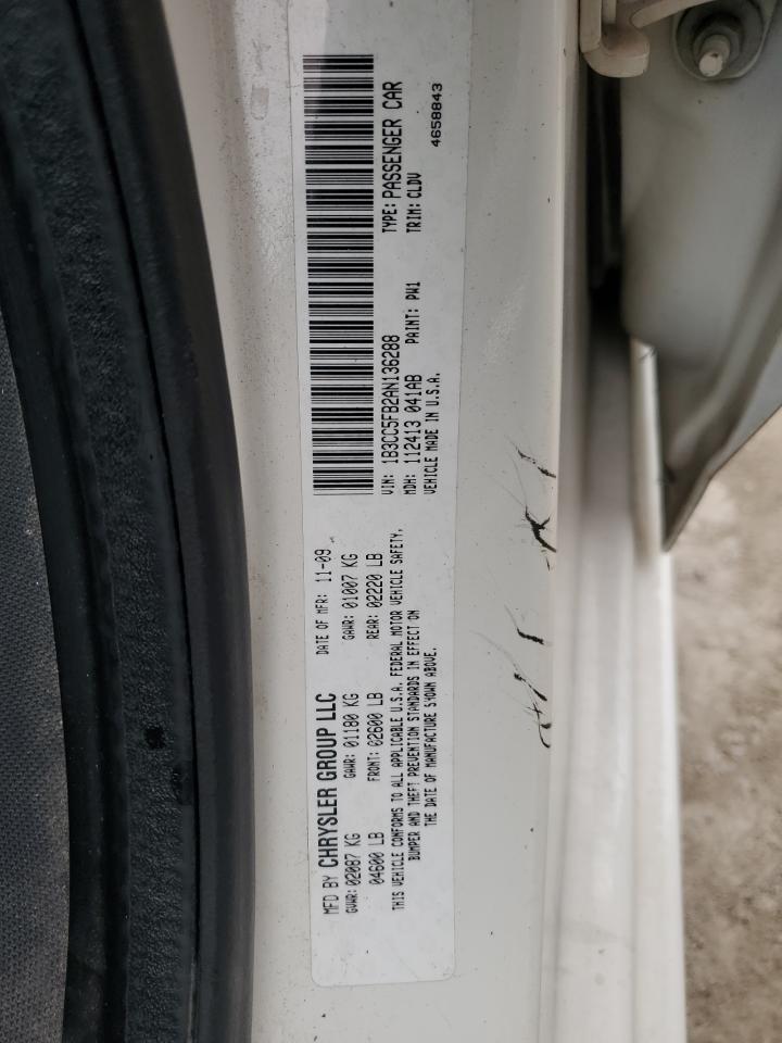 2010 Dodge Avenger R/T VIN: 1B3CC5FB2AN136288 Lot: 84969845