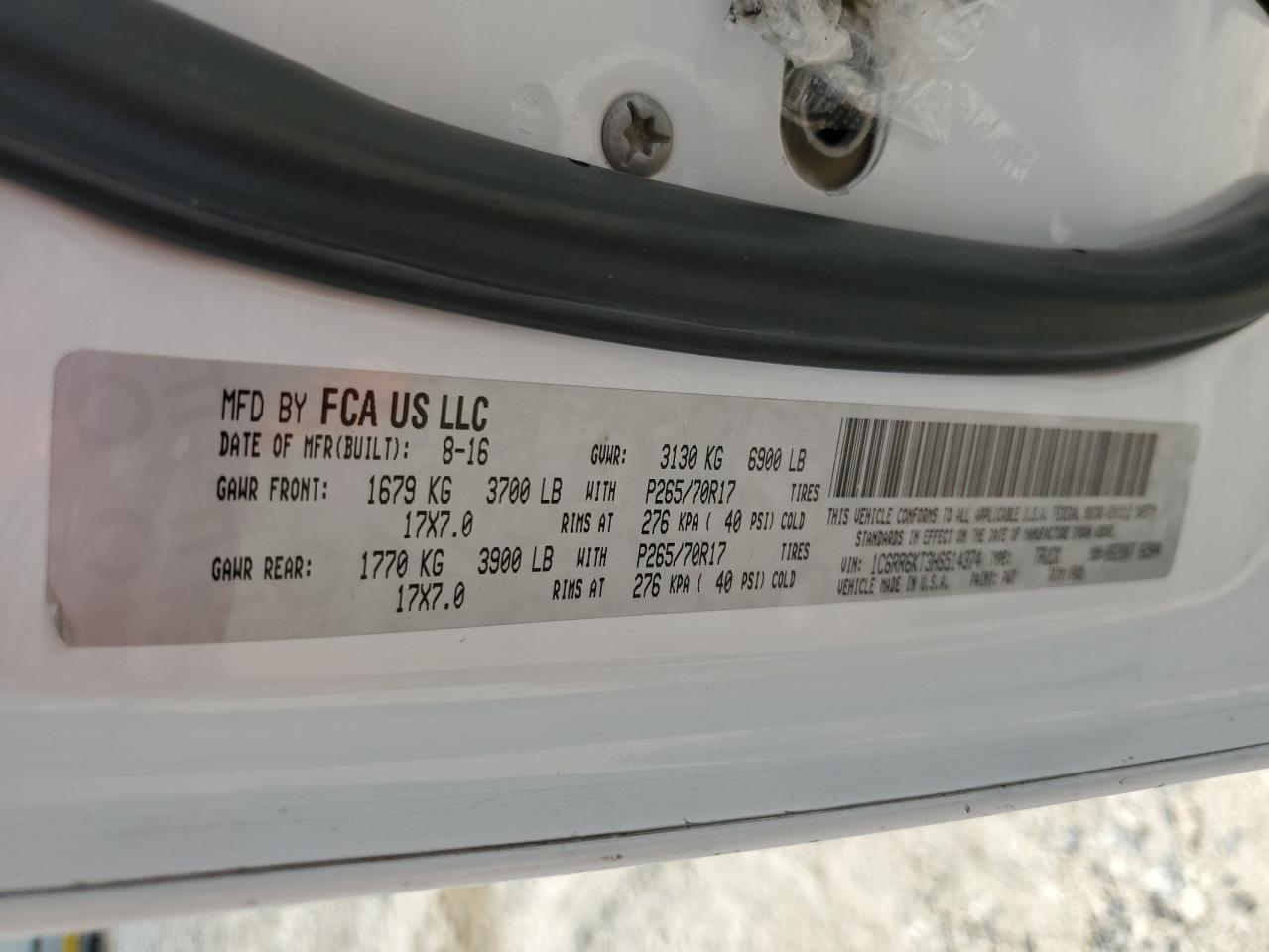 2017 Ram 1500 St VIN: 1C6RR6KT3HS514374 Lot: 90138515