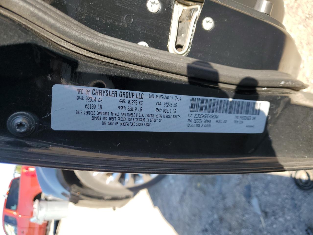 2014 Chrysler 300 VIN: 2C3CCAAG7EH330344 Lot: 82480855