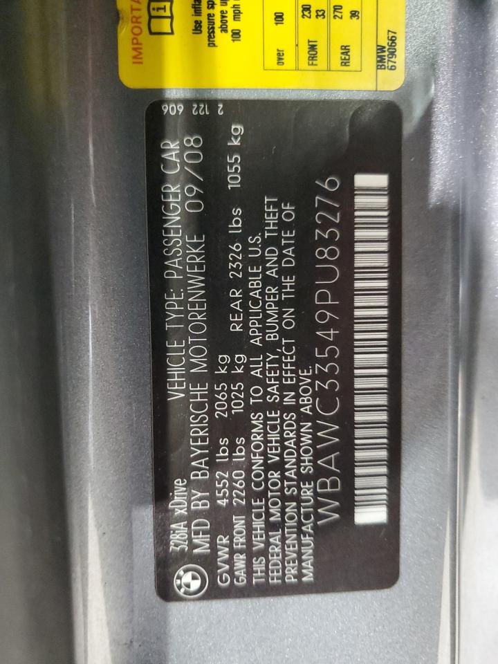 2009 BMW 328 Xi VIN: WBAWC33549PU83276 Lot: 85281895
