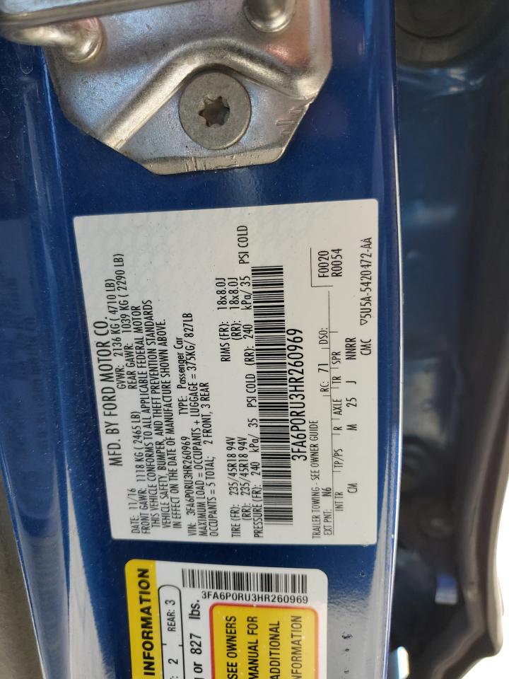 2017 Ford Fusion Titanium Hev VIN: 3FA6P0RU3HR260969 Lot: 87233545