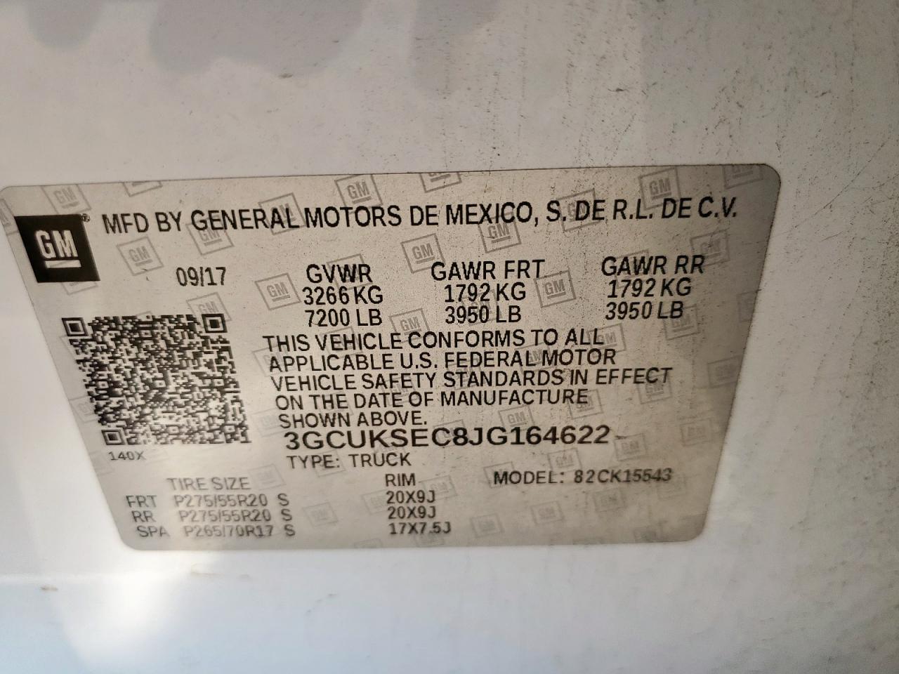 2018 Chevrolet Silverado K1500 Ltz VIN: 3GCUKSEC8JG164622 Lot: 85690485