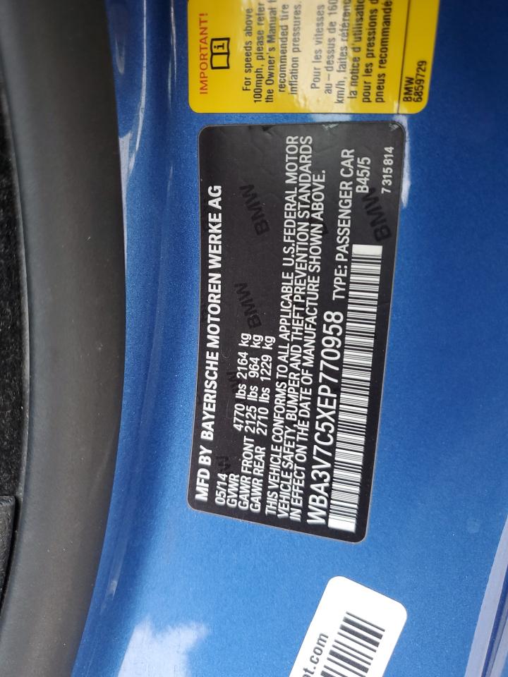 2014 BMW 428 I Sulev VIN: WBA3V7C5XEP770958 Lot: 82177335