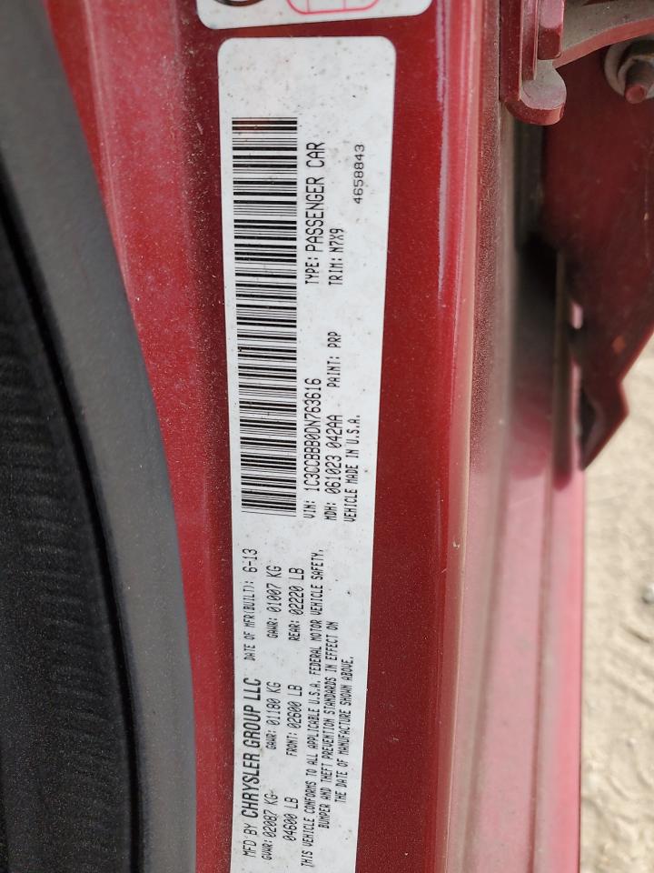 2012 Chrysler 200 Touring VIN: 1C3CCBBB0DN763616 Lot: 90401455