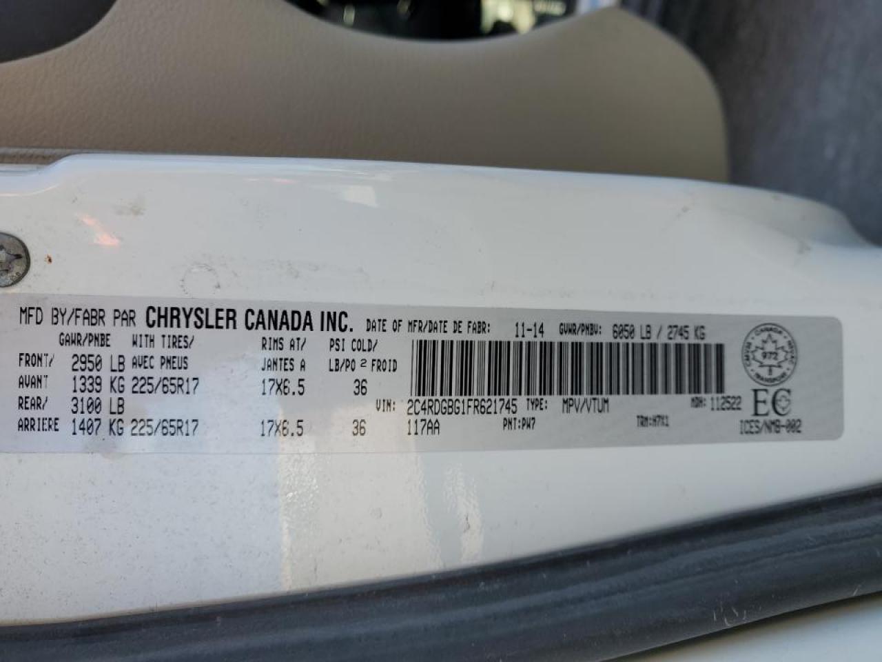 2015 Dodge Grand Caravan Se VIN: 2C4RDGBG1FR621745 Lot: 90226915