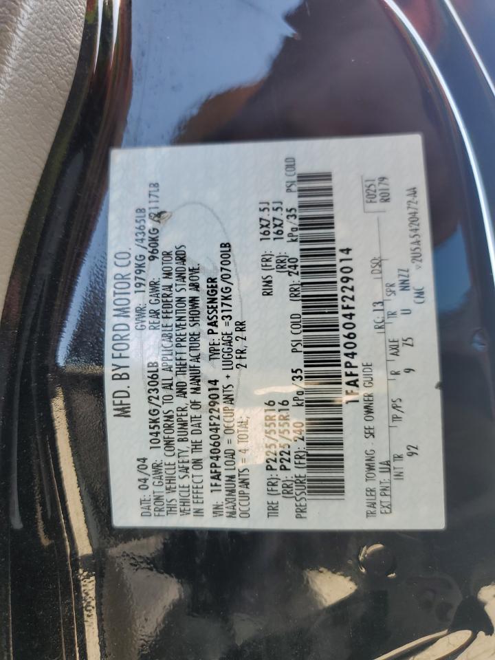 2004 Ford Mustang VIN: 1FAFP40604F229014 Lot: 82362445