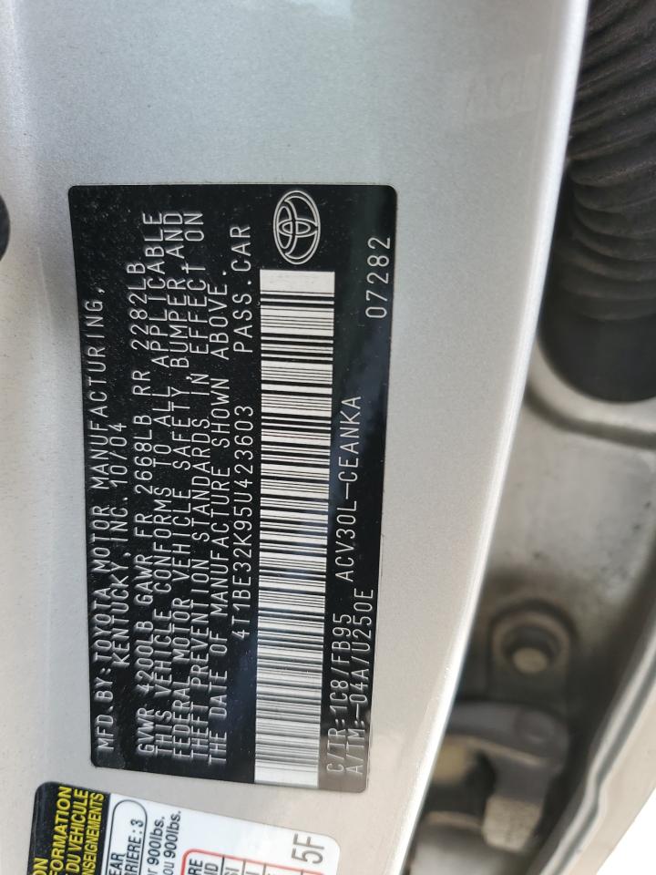 2005 Toyota Camry Le VIN: 4T1BE32K95U423603 Lot: 86086395