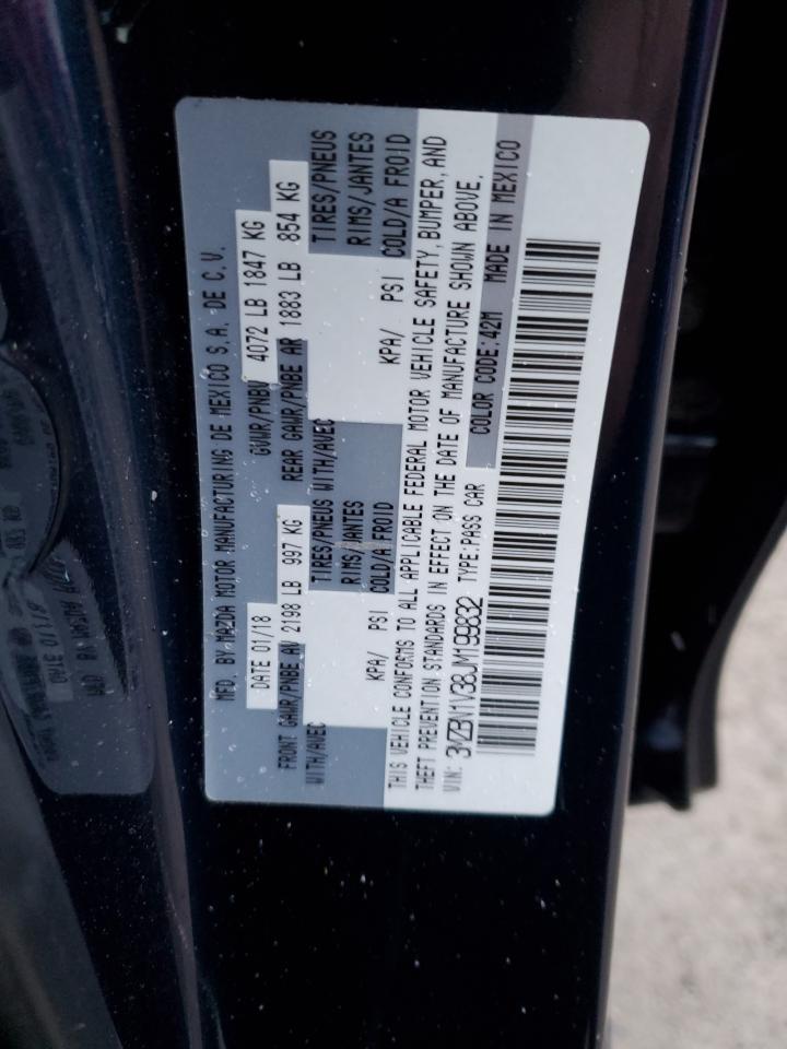 2018 Mazda 3 Touring VIN: 3MZBN1V38JM199832 Lot: 87043825