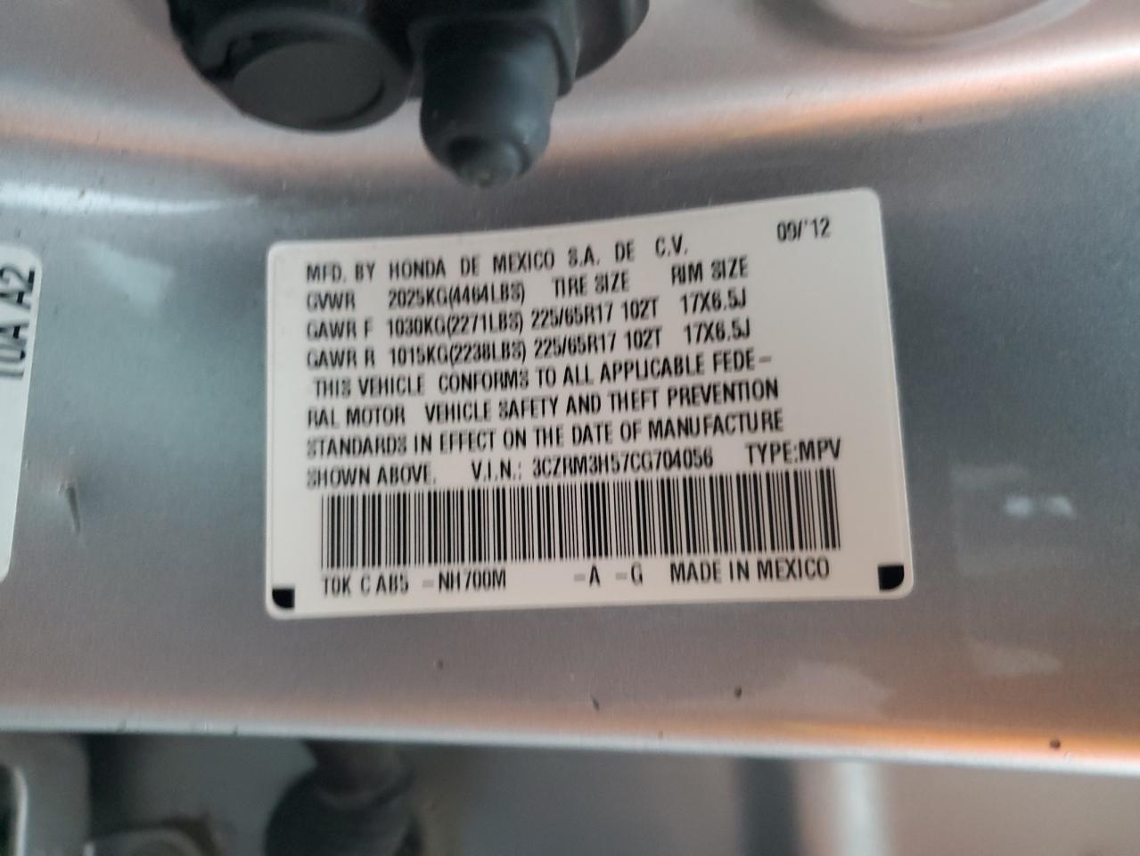 2012 Honda Cr-V Ex VIN: 3CZRM3H57CG704056 Lot: 82677815