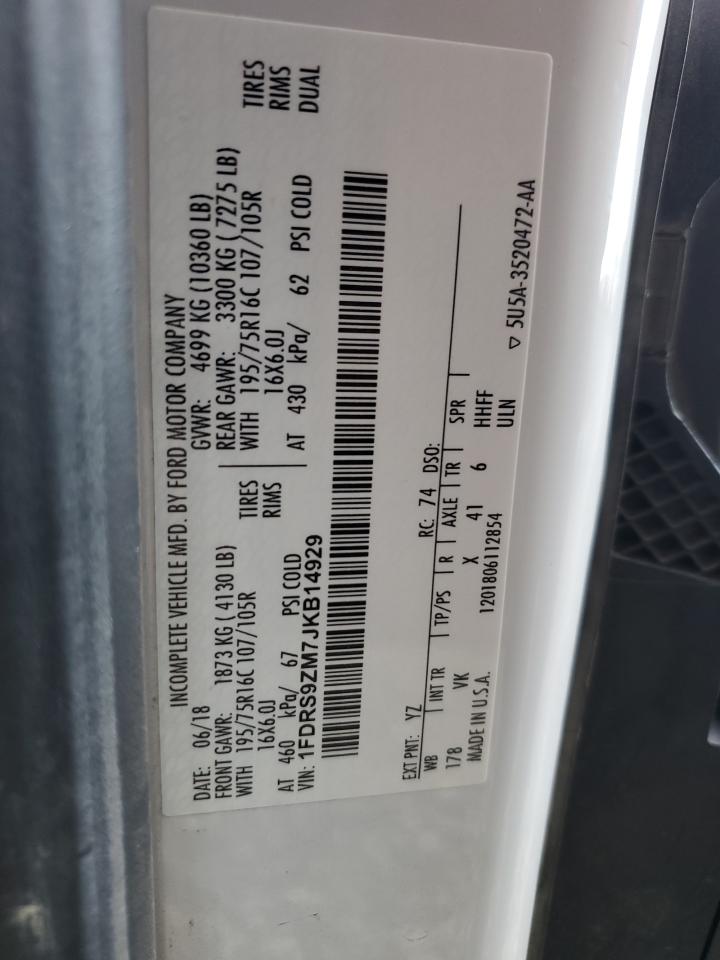 2018 Ford Transit T-350 Hd VIN: 1FDRS9ZM7JKB14929 Lot: 84071565