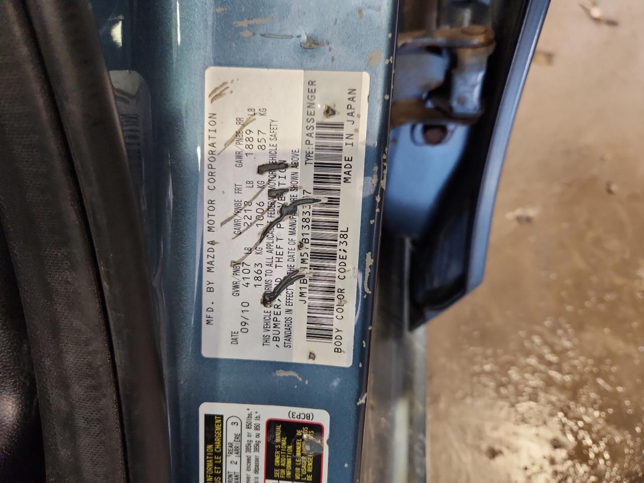 2011 Mazda 3 S VIN: JM1BL1M57B1383377 Lot: 85710905