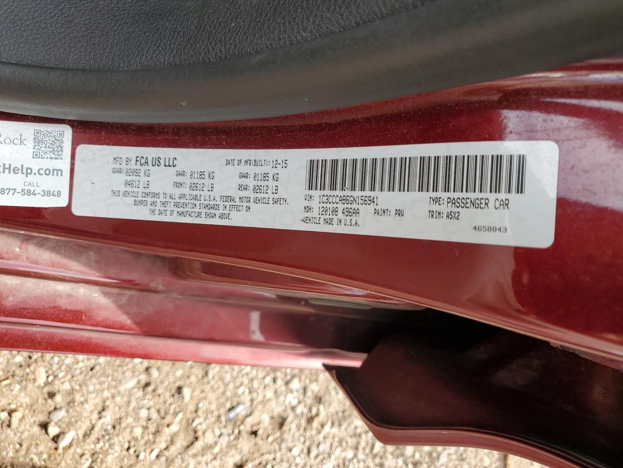 2016 Chrysler 200 Limited VIN: 1C3CCCAB6GN156941 Lot: 89878155