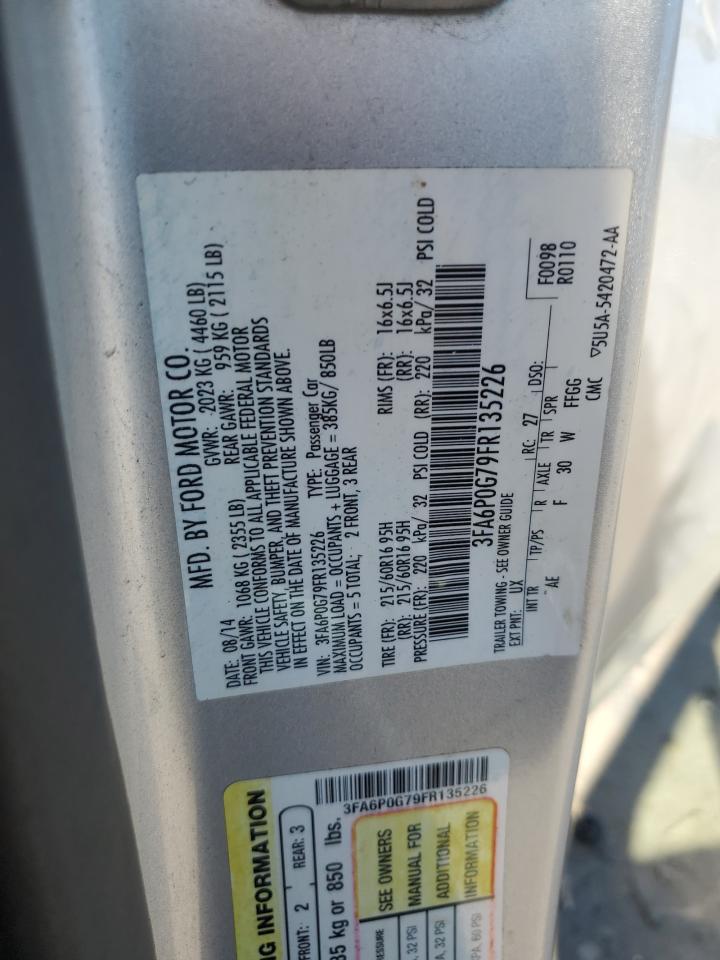 2015 Ford Fusion S VIN: 3FA6P0G79FR135226 Lot: 81804685