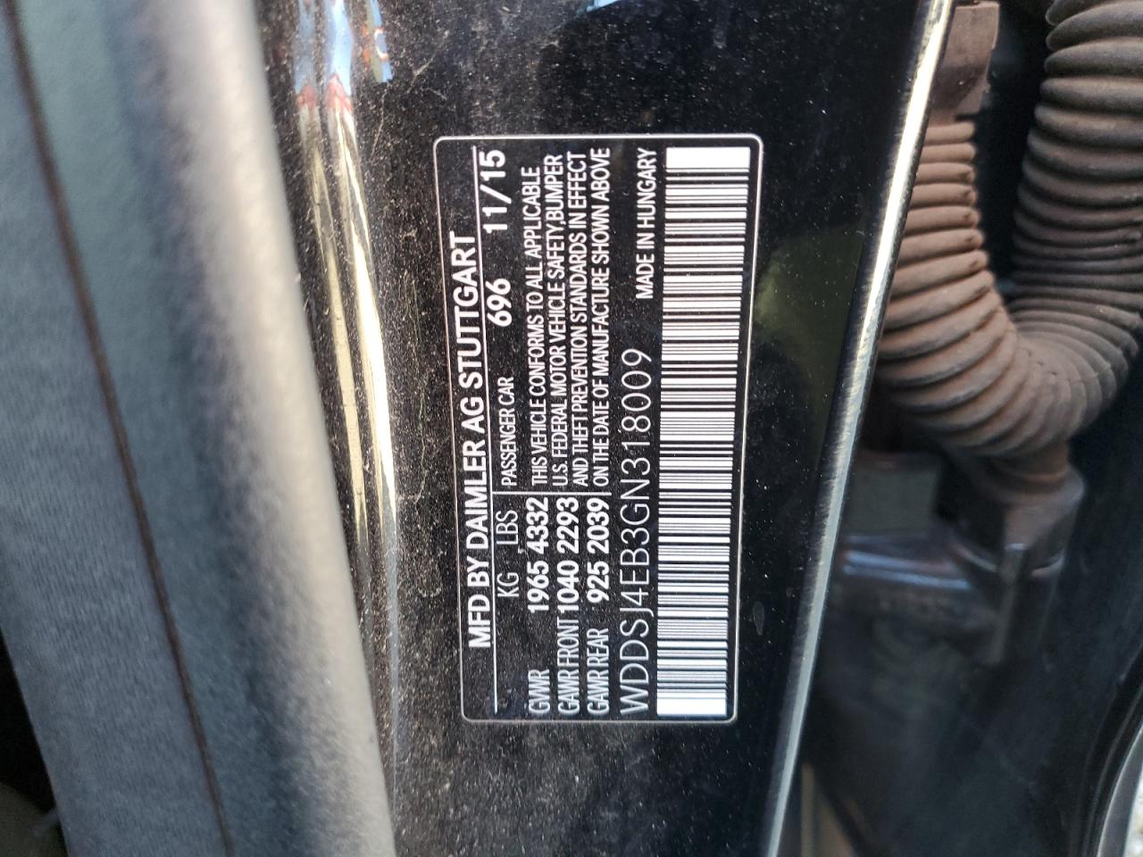 2016 Mercedes-Benz Cla 250 VIN: WDDSJ4EB3GN318009 Lot: 85408545