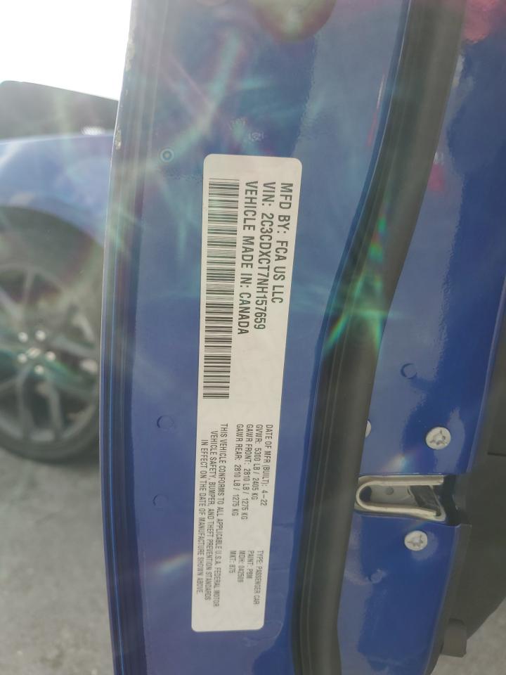 2022 Dodge Charger R/T VIN: 2C3CDXCT7NH157659 Lot: 85855265