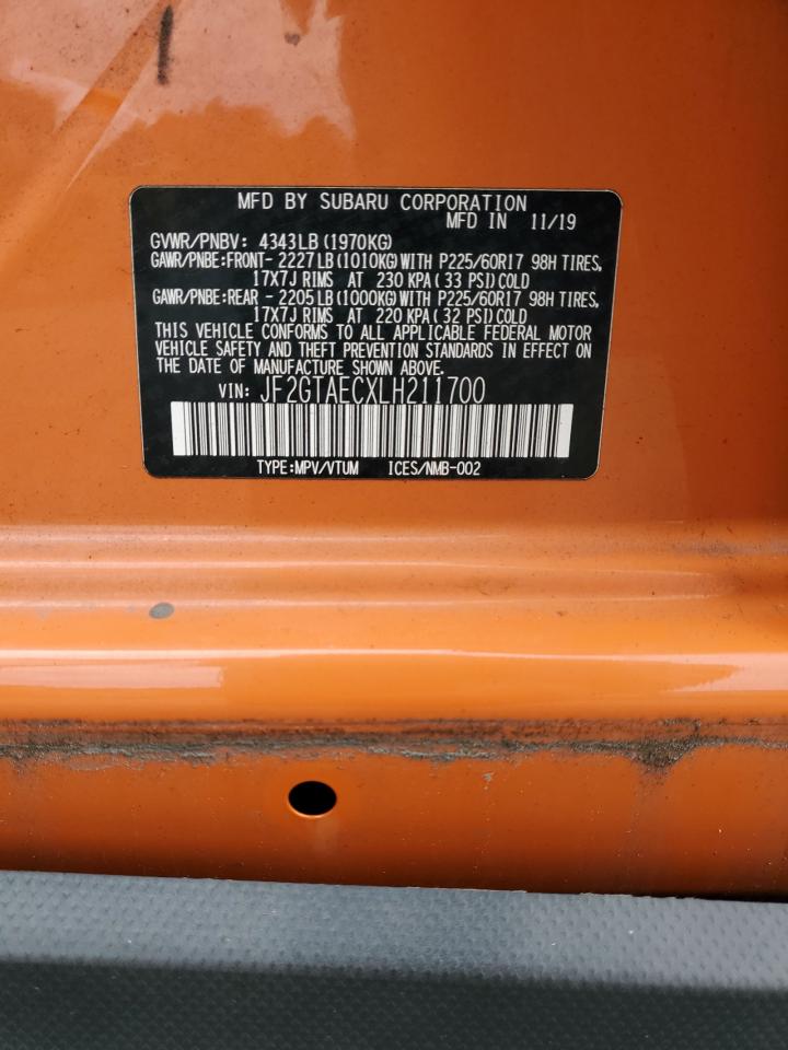 2020 Subaru Crosstrek Premium VIN: JF2GTAECXLH211700 Lot: 86774245