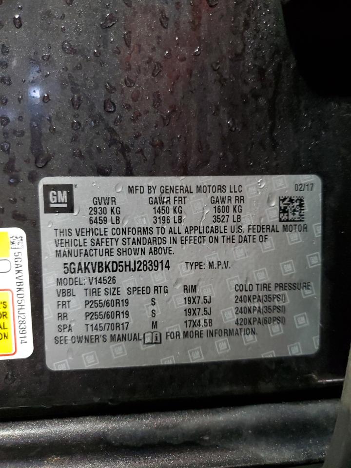 2017 Buick Enclave VIN: 5GAKVBKD5HJ283914 Lot: 86711085