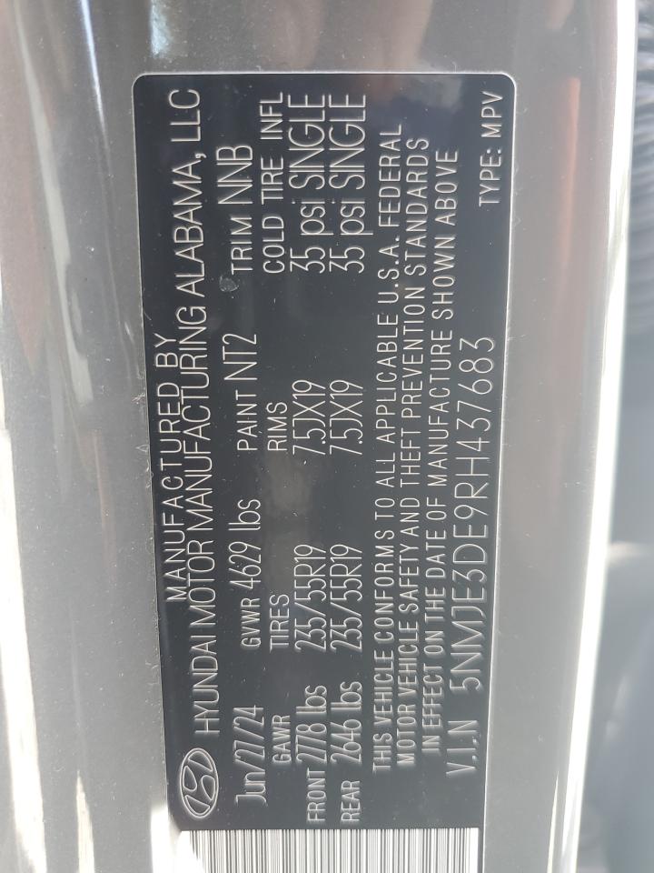 2024 Hyundai Tucson Limited VIN: 5NMJE3DE9RH437683 Lot: 85708495