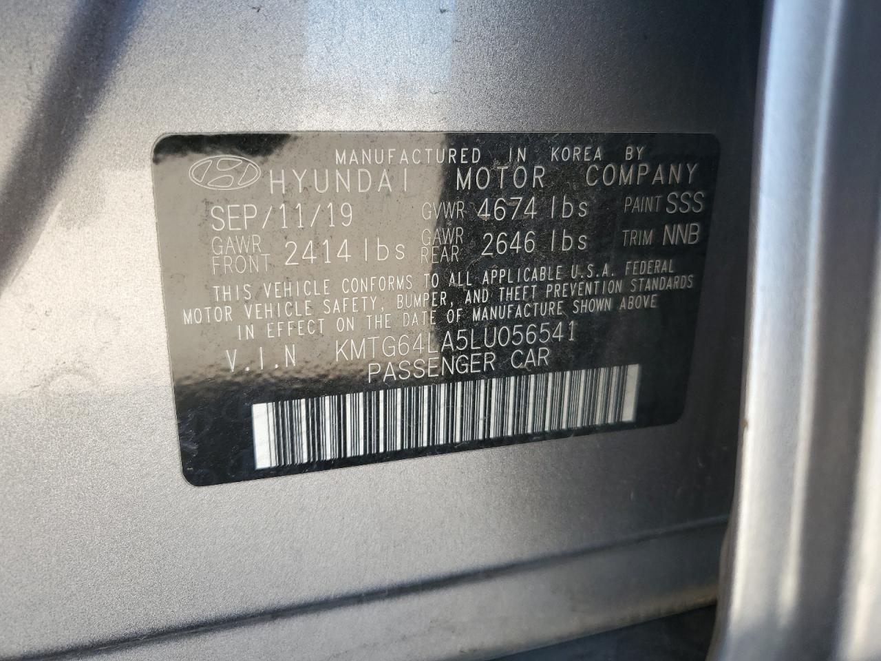 2020 Genesis G70 VIN: KMTG64LA5LU056541 Lot: 86880905