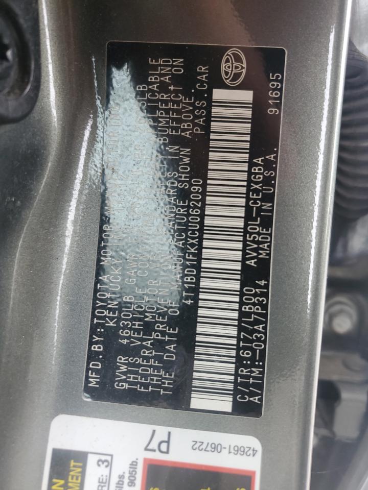 2012 Toyota Camry Hybrid VIN: 4T1BD1FKXCU062090 Lot: 82401595