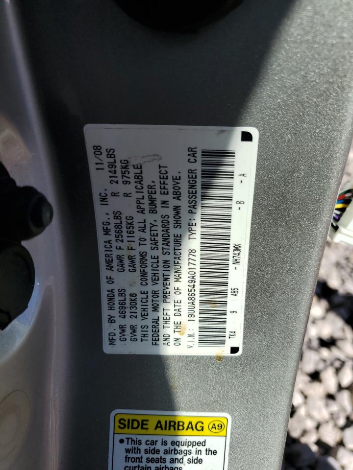 2009 Acura Tl VIN: 19UUA86549A017778 Lot: 87425695