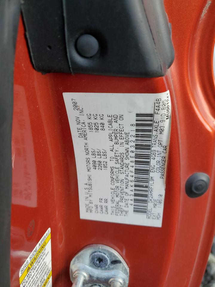 2008 Mitsubishi Eclipse Se VIN: 4A3AK64F48E032218 Lot: 87086055