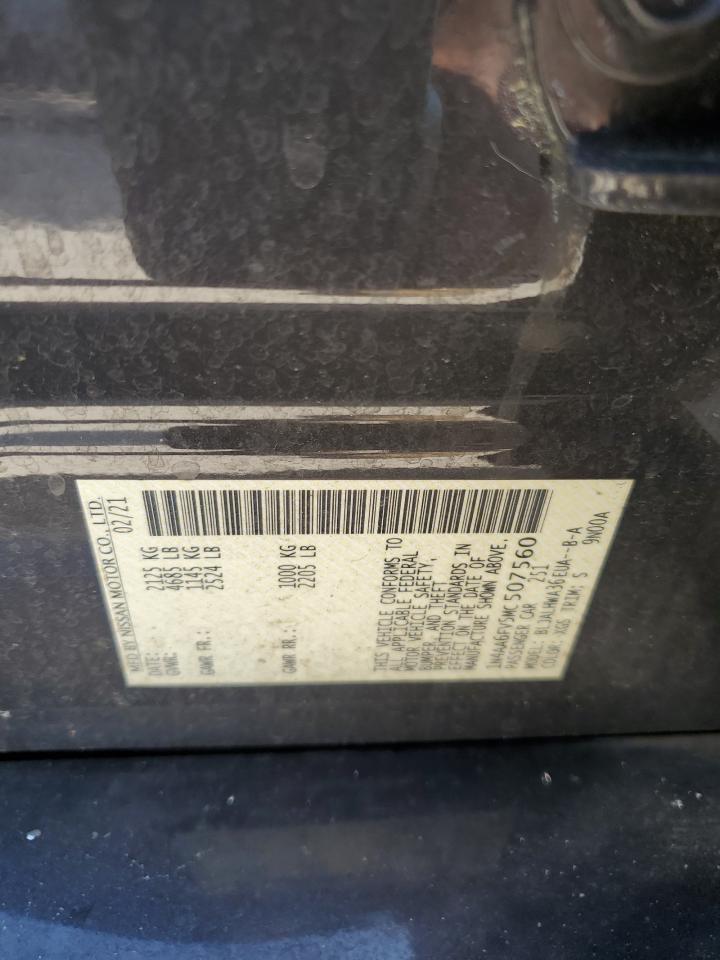 2021 Nissan Maxima Platinum VIN: 1N4AA6FV5MC507560 Lot: 84813845