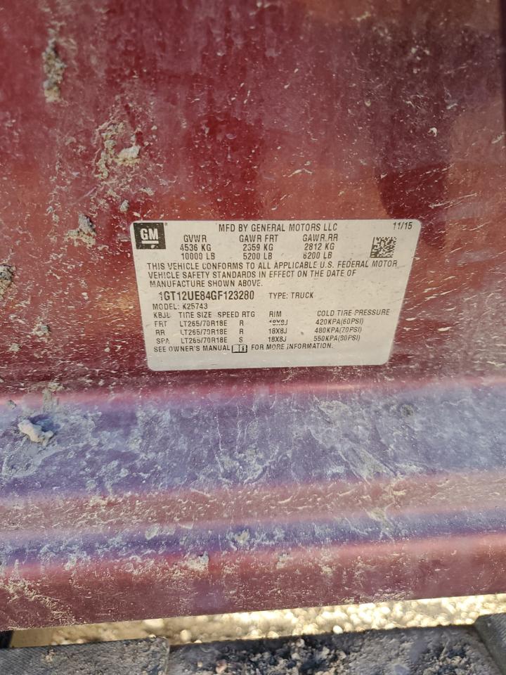 2016 GMC Sierra K2500 Denali VIN: 1GT12UE84GF123280 Lot: 84032405