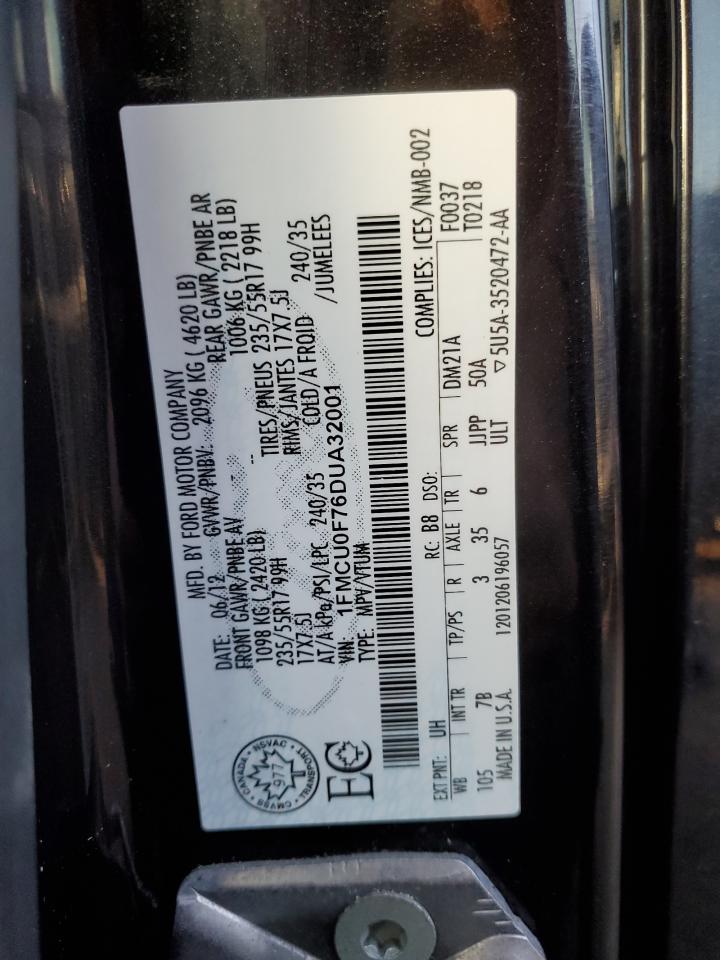 2013 Ford Escape S VIN: 1FMCU0F76DUA32001 Lot: 86149135