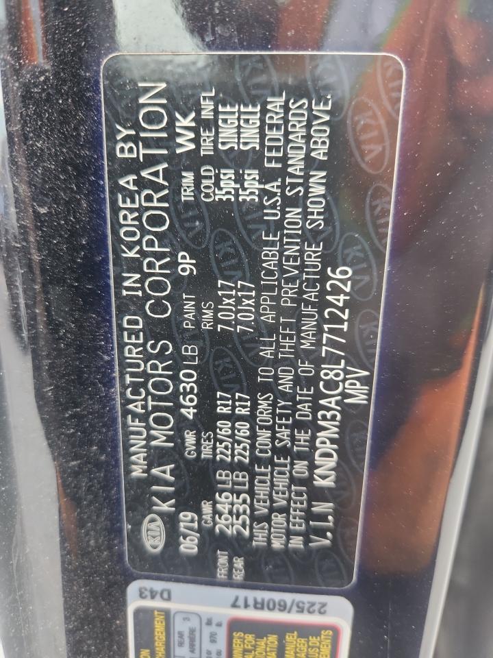 2020 Kia Sportage Lx VIN: KNDPM3AC8L7712426 Lot: 84960495