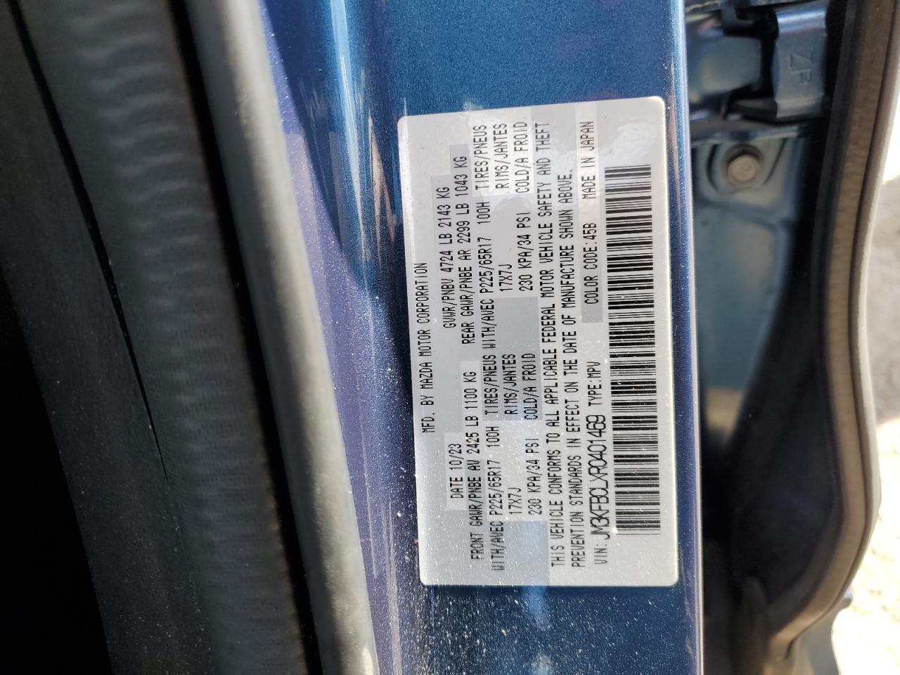 2024 Mazda Cx-5 Preferred VIN: JM3KFBCLXR0401469 Lot: 85689675