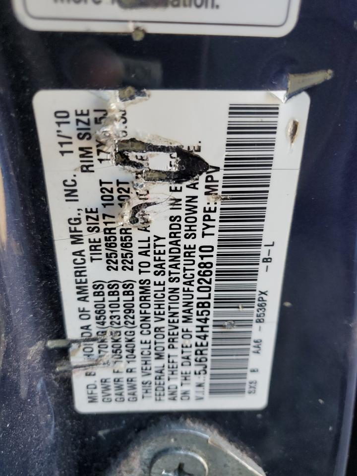 2011 Honda Cr-V Se VIN: 5J6RE4H45BL026810 Lot: 85833565