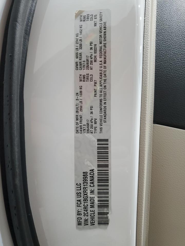 2024 Chrysler Pacifica Touring L VIN: 2C4RC1BGXRR139988 Lot: 87431225