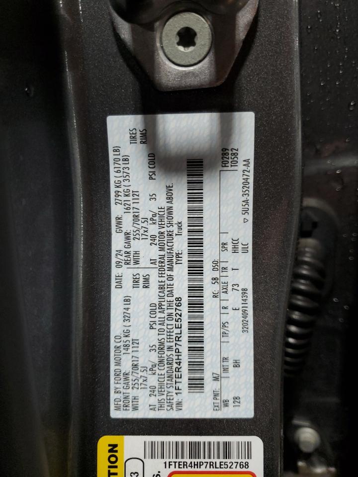 2024 Ford Ranger Xlt VIN: 1FTER4HP7RLE52768 Lot: 90839625