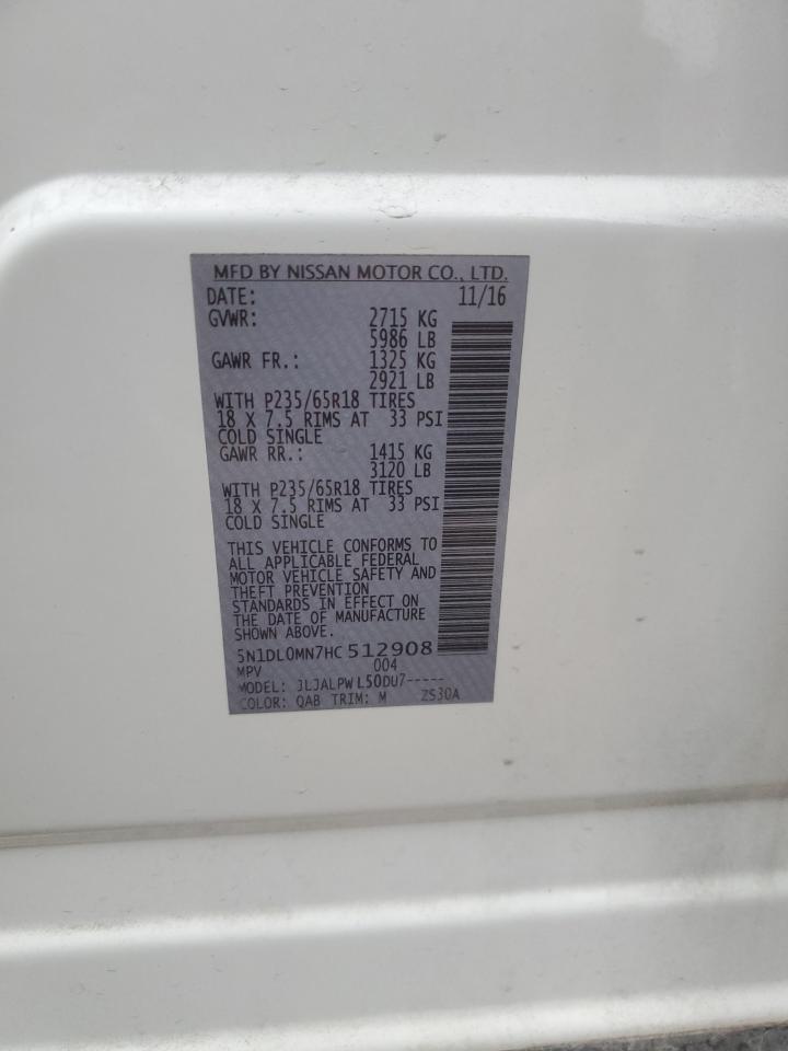 2017 Infiniti Qx60 VIN: 5N1DL0MN7HC512908 Lot: 90850965