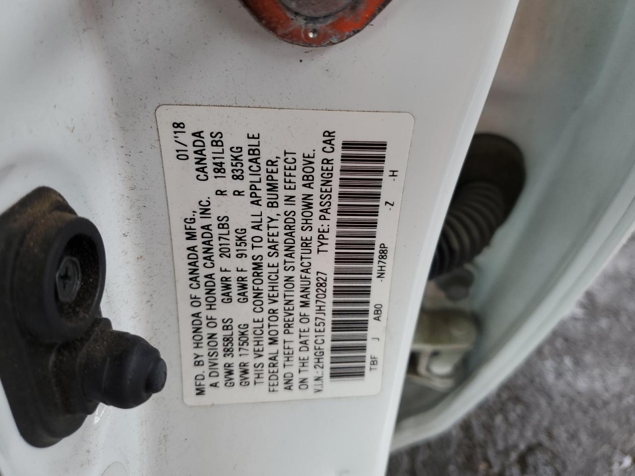 2018 Honda Civic Si VIN: 2HGFC1E57JH702827 Lot: 82471435