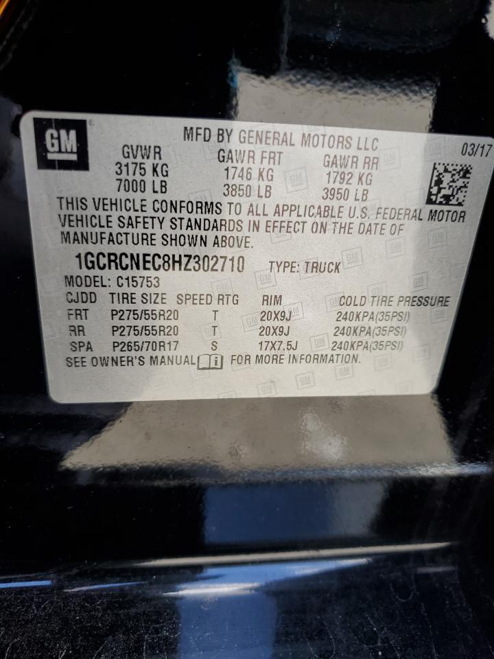 2017 Chevrolet Silverado C1500 VIN: 1GCRCNEC8HZ302710 Lot: 84808355