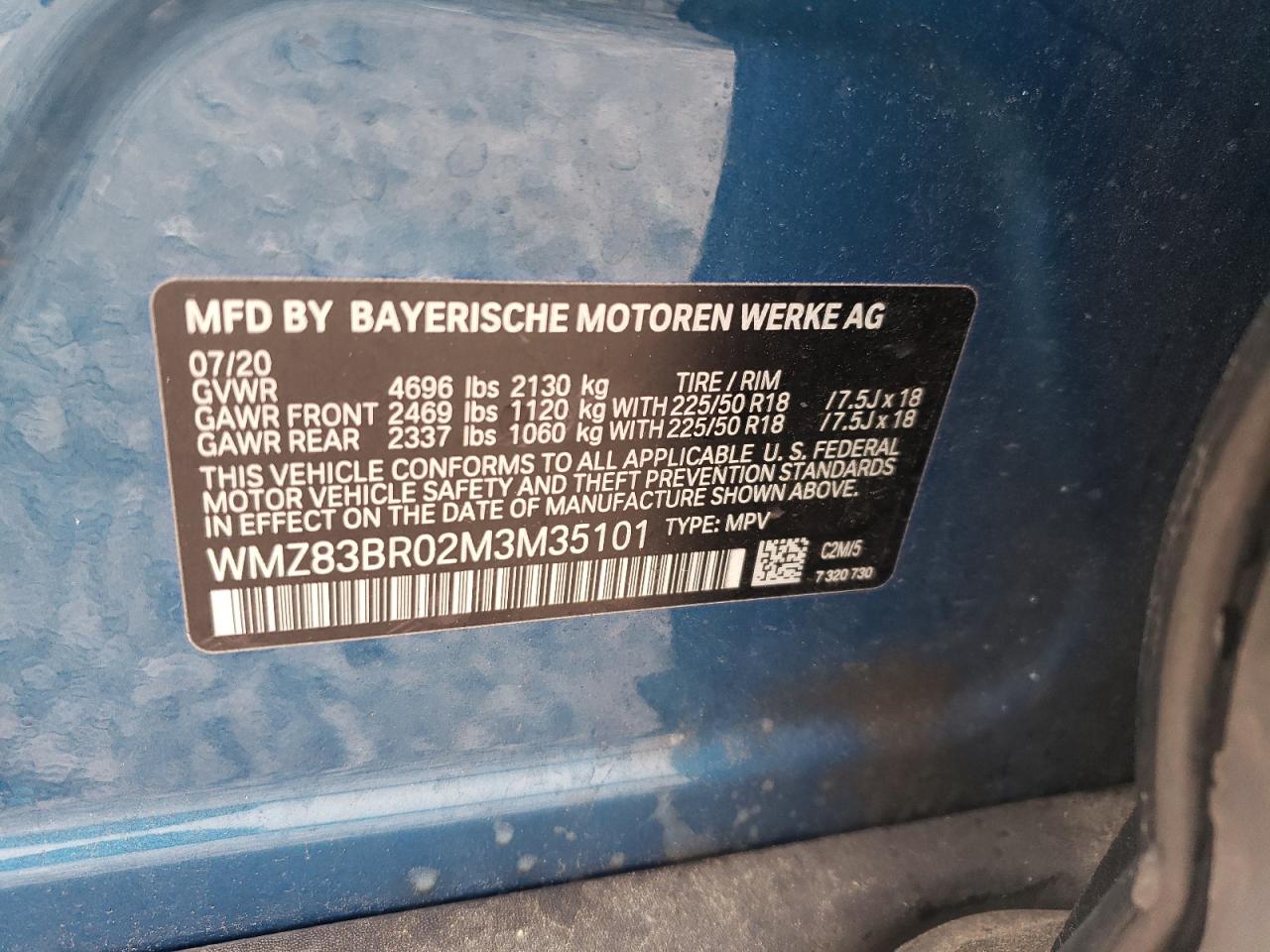 2021 Mini Cooper S Countryman All4 VIN: WMZ83BR02M3M35101 Lot: 85834635