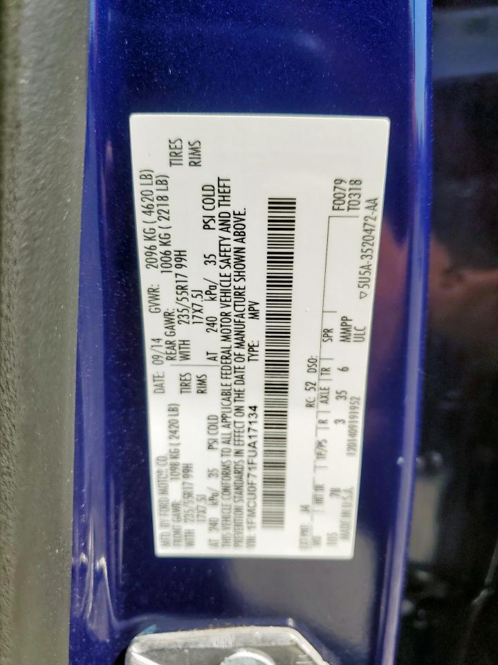 2015 Ford Escape S VIN: 1FMCU0F71FUA17134 Lot: 84613885