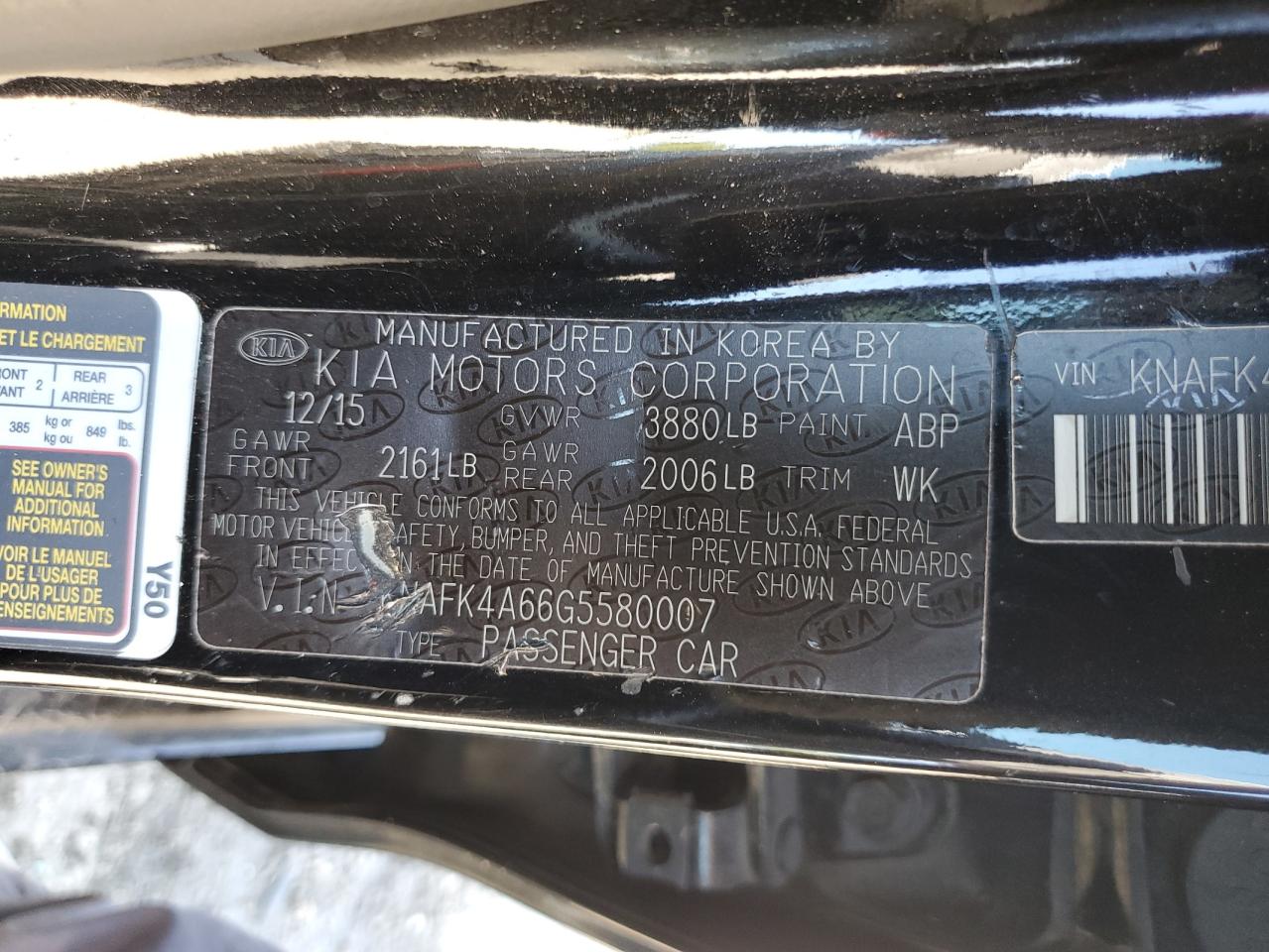 2016 Kia Forte Lx VIN: KNAFK4A66G5580007 Lot: 82578865
