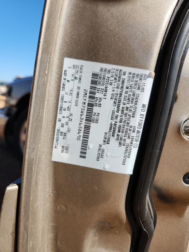 2003 Mercury Grand Marquis Ls VIN: 2MEFM75W63X658690 Lot: 86284675