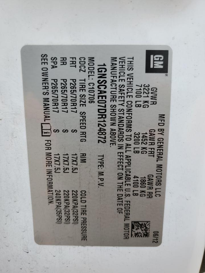 2013 Chevrolet Tahoe C1500 Ls VIN: 1GNSCAE07DR124872 Lot: 89531585