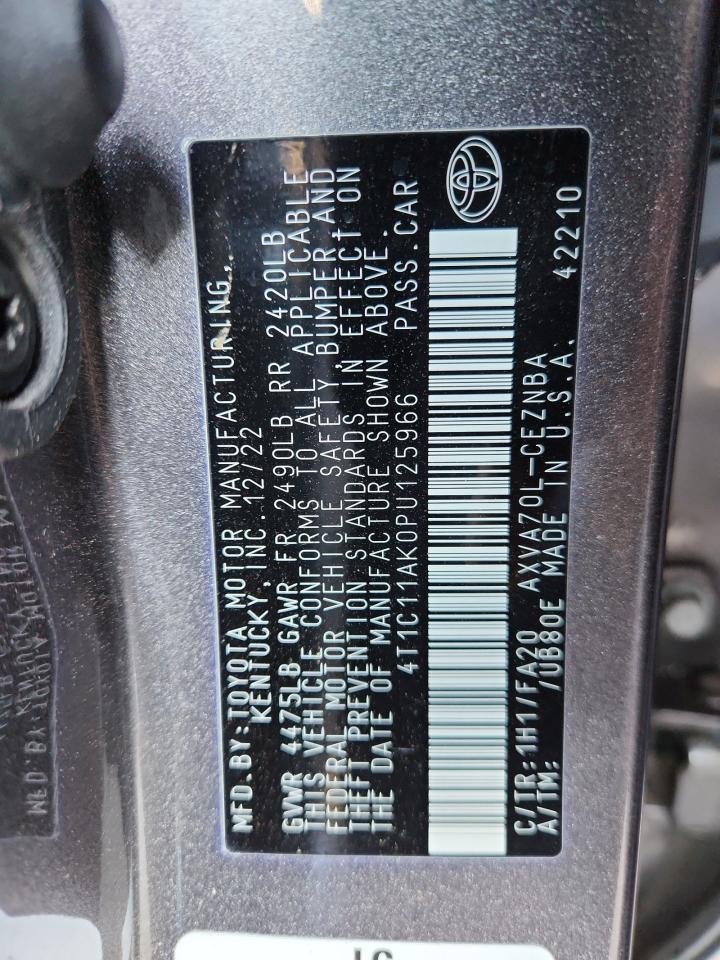 2023 Toyota Camry Le VIN: 4T1C11AK0PU125966 Lot: 86100275