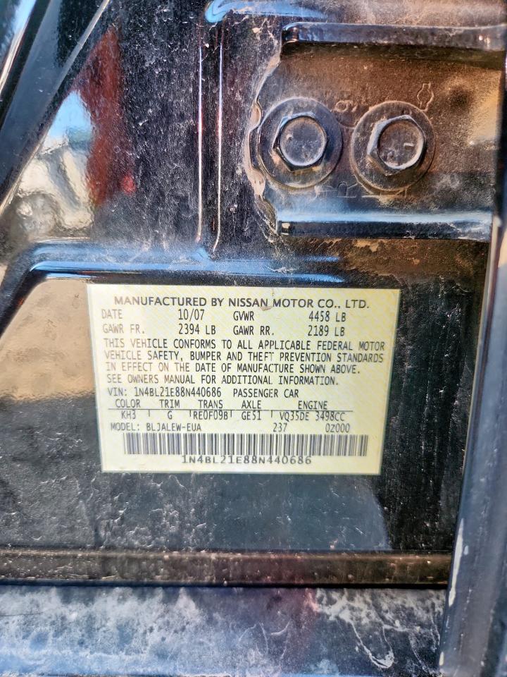 2008 Nissan Altima 3.5Se VIN: 1N4BL21E88N440686 Lot: 85579885